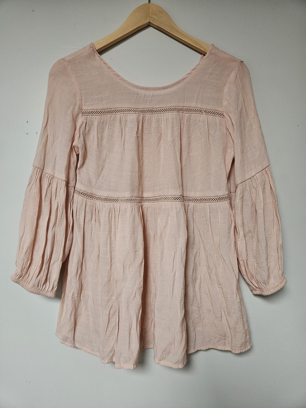 Cato Blush Pink Peasant-Style Blouse